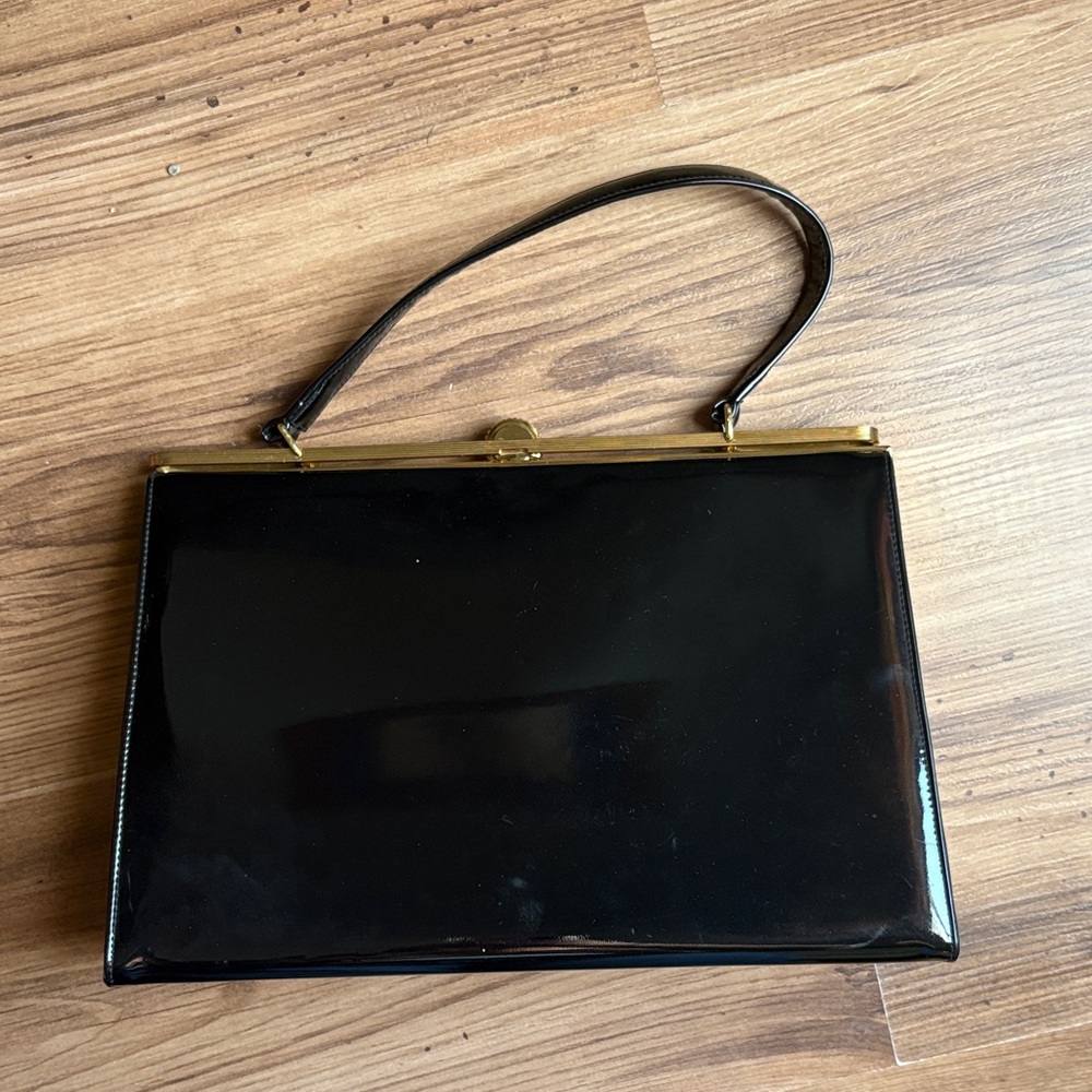 VINTAGE 60s Elegant Black Handbag